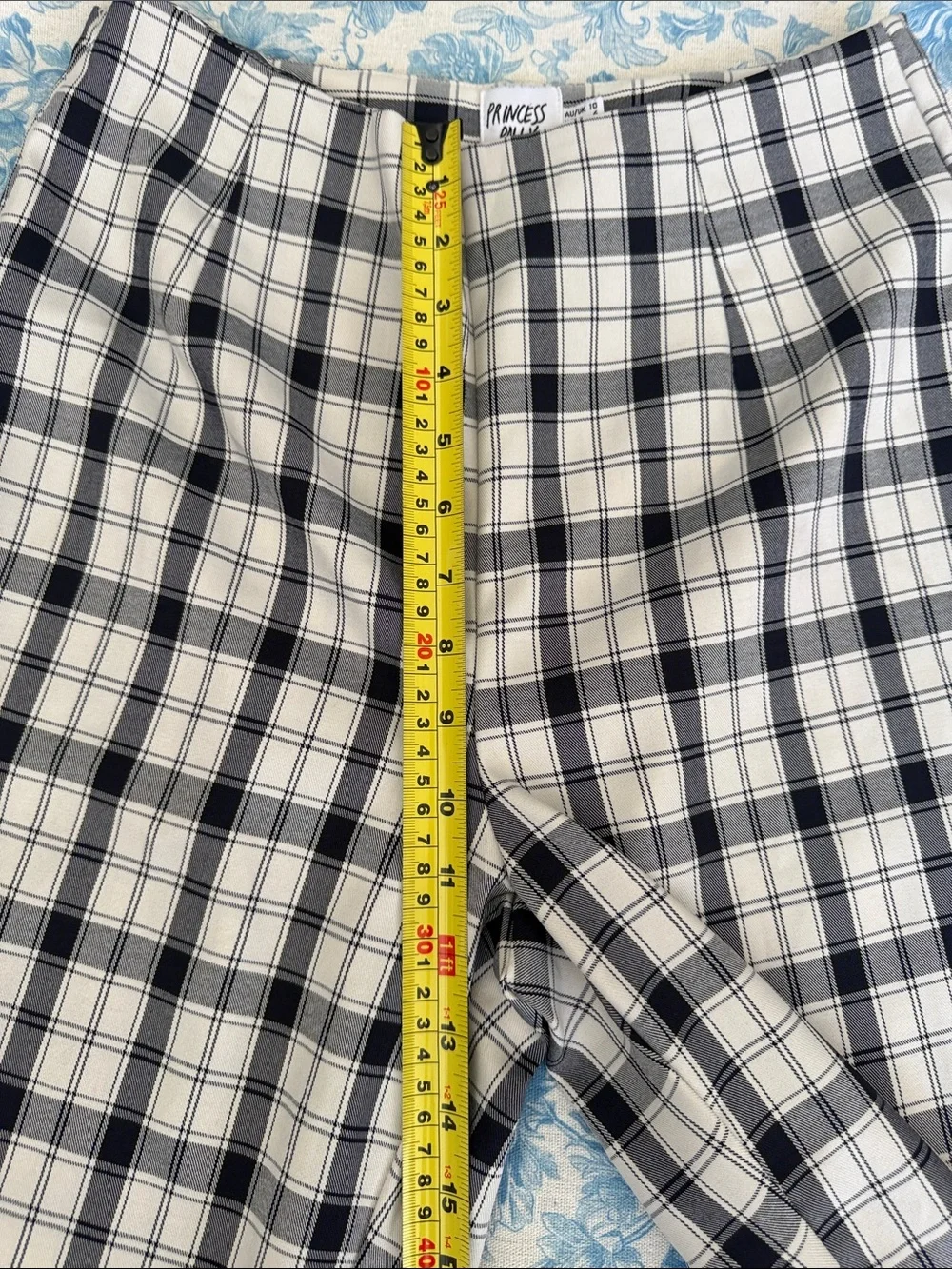 Princess Polly Plaid Checkered Pants Side Zipper Size 6